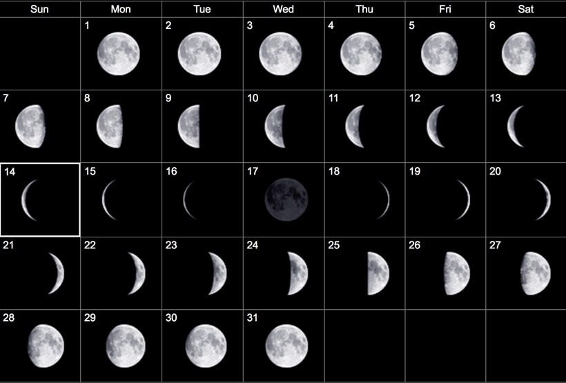 Расположение Луны в знаках зодиака в 2022 году